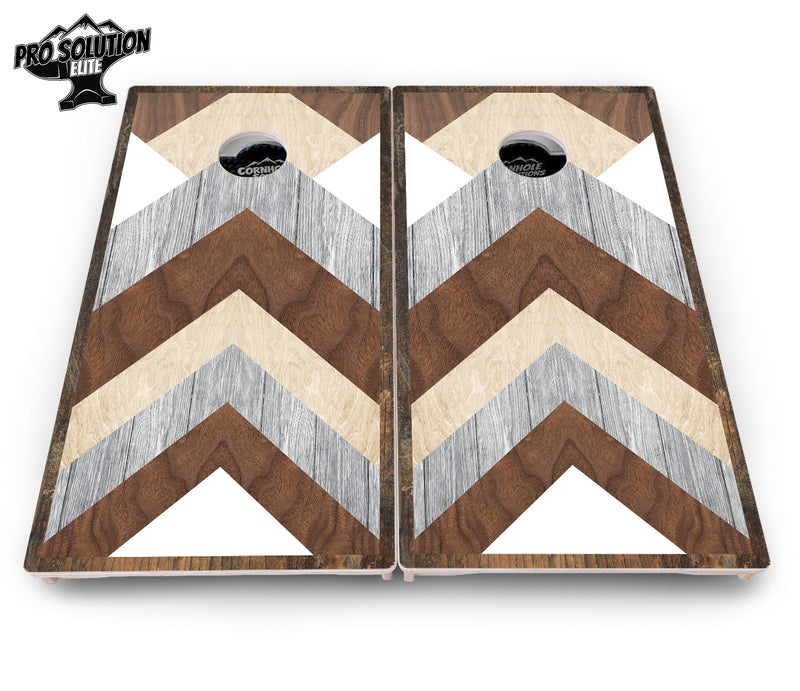 Pro Solution Elite - Pallet Wood Design - Professional Tournament Cornhole Boards 3/4" Baltic Birch - Zero Bounce Zero Movement Vertical Interlocking Braces for Extra Weight & Stability +Double Thick Legs +Airmail Blocker