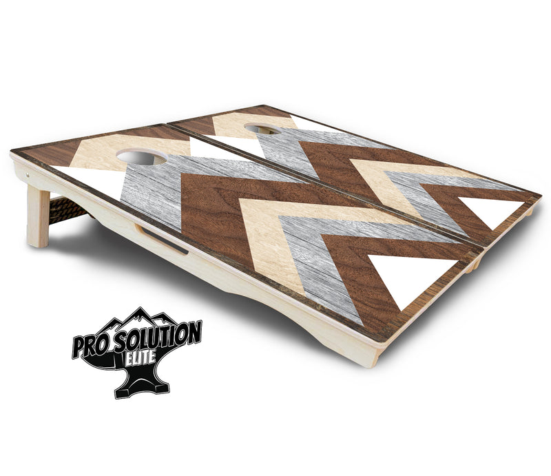 Pro Solution Elite - Pallet Wood Design - Professional Tournament Cornhole Boards 3/4" Baltic Birch - Zero Bounce Zero Movement Vertical Interlocking Braces for Extra Weight & Stability +Double Thick Legs +Airmail Blocker