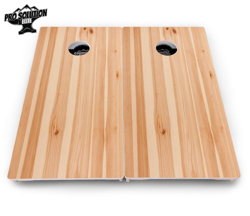 Pro Solution Elite - Pine Wood - Professional Tournament Cornhole Boards 3/4" Baltic Birch - Zero Bounce Zero Movement Vertical Interlocking Braces for Extra Weight & Stability +Double Thick Legs +Airmail Blocker