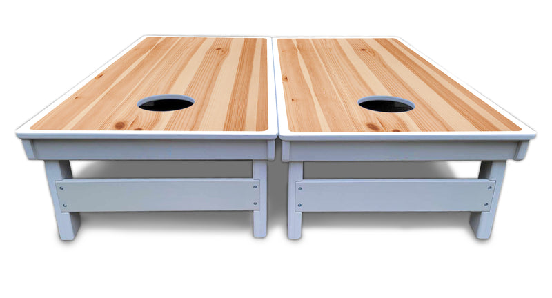 Waterproof - Pine Wood - All Weather Boards "Outdoor Solution" 18mm(3/4")Direct UV Printed - Regulation 2' by 4' Cornhole Boards (Set of 2 Boards) Double Thick Legs, with Leg Brace & Dual Support Braces!