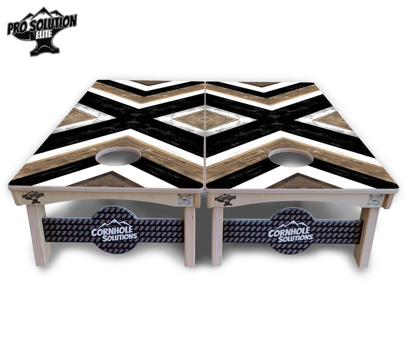 Pro Solution Elite - X Pattern Design - Professional Tournament Cornhole Boards 3/4" Baltic Birch - Zero Bounce Zero Movement Vertical Interlocking Braces for Extra Weight & Stability +Double Thick Legs +Airmail Blocker