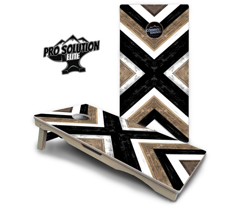 Pro Solution Elite - X Pattern Design - Professional Tournament Cornhole Boards 3/4" Baltic Birch - Zero Bounce Zero Movement Vertical Interlocking Braces for Extra Weight & Stability +Double Thick Legs +Airmail Blocker