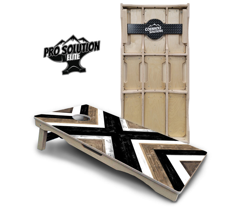 Pro Solution Elite - X Pattern Design - Professional Tournament Cornhole Boards 3/4" Baltic Birch - Zero Bounce Zero Movement Vertical Interlocking Braces for Extra Weight & Stability +Double Thick Legs +Airmail Blocker