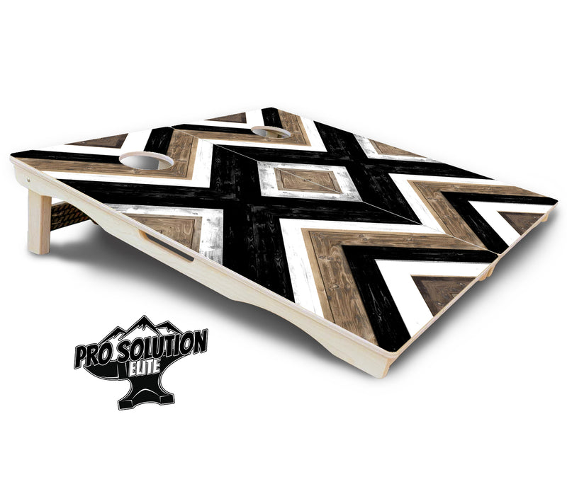 Pro Solution Elite - X Pattern Design - Professional Tournament Cornhole Boards 3/4" Baltic Birch - Zero Bounce Zero Movement Vertical Interlocking Braces for Extra Weight & Stability +Double Thick Legs +Airmail Blocker