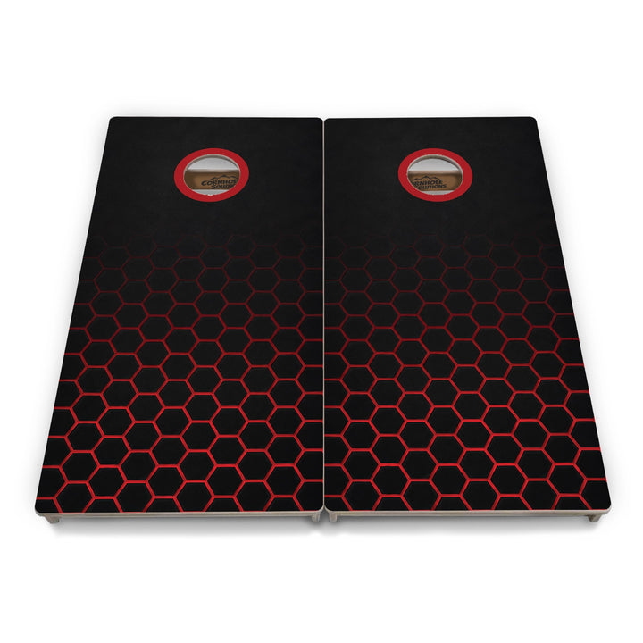 Red & Black Hex Cornhole Boards – Tournament Series