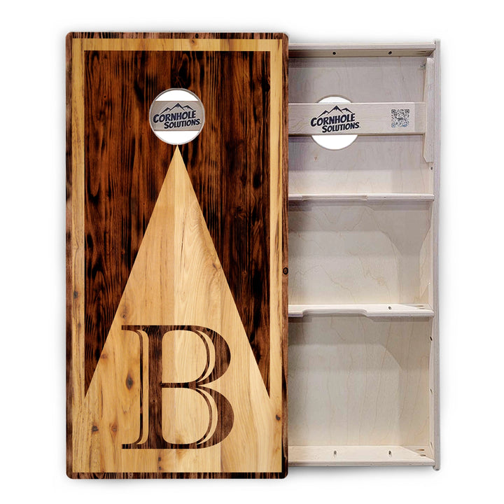 Two-Tone Woodgrain Letter Cornhole Boards – Tournament Series