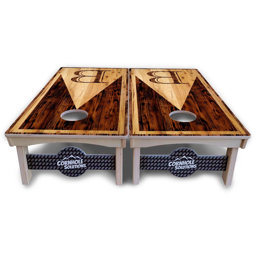 Two-Tone Woodgrain Letter - Cornhole Boards – Pro Lite or Pro Elite