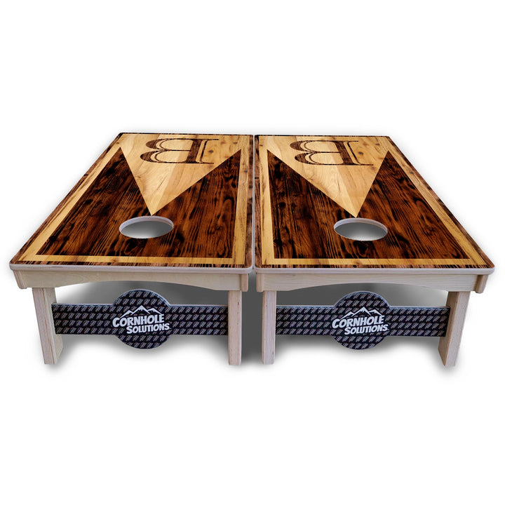 Two-Tone Woodgrain Letter - Cornhole Boards – Pro Lite or Pro Elite
