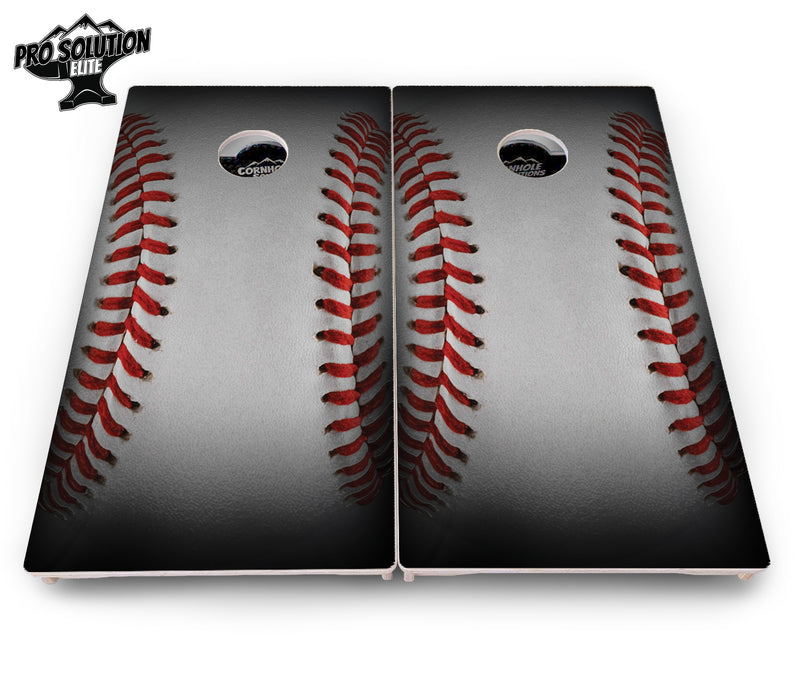 Pro Solution Elite - Baseball Design - Professional Tournament Cornhole Boards 3/4" Baltic Birch - Zero Bounce Zero Movement Vertical Interlocking Braces for Extra Weight & Stability +Double Thick Legs +Airmail Blocker