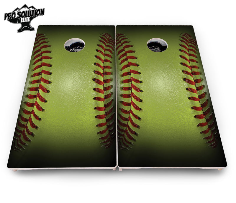 Pro Solution Elite - Softball Design - Professional Tournament Cornhole Boards 3/4" Baltic Birch - Zero Bounce Zero Movement Vertical Interlocking Braces for Extra Weight & Stability +Double Thick Legs +Airmail Blocker