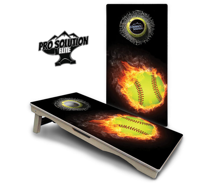 Fire Softball Cornhole Boards - Pro Solution Elite Series