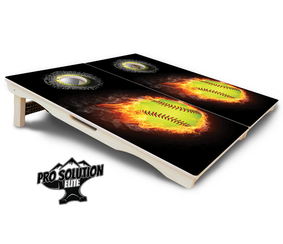 Fire Softball Cornhole Boards - Pro Solution Elite Series