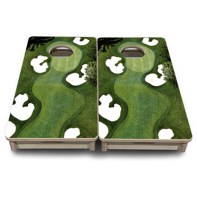 Mini Cornhole 12"x24" Boards - 4" holes - Golf Course - 3/4″ Baltic Birch