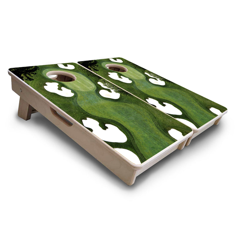 Mini Cornhole 12"x24" Boards - 4" holes - Golf Course - 3/4″ Baltic Birch