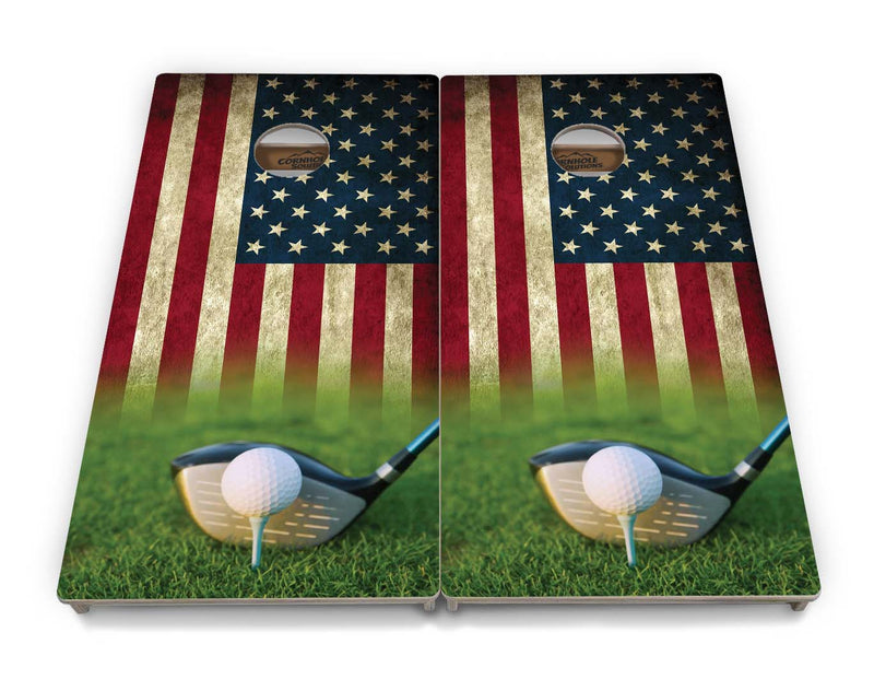 Tournament Boards - Golf Tee Flag - Professional Tournament 2'x4' Regulation Cornhole Set - 3/4″ Baltic Birch + UV Direct Print + UV Clear Coat