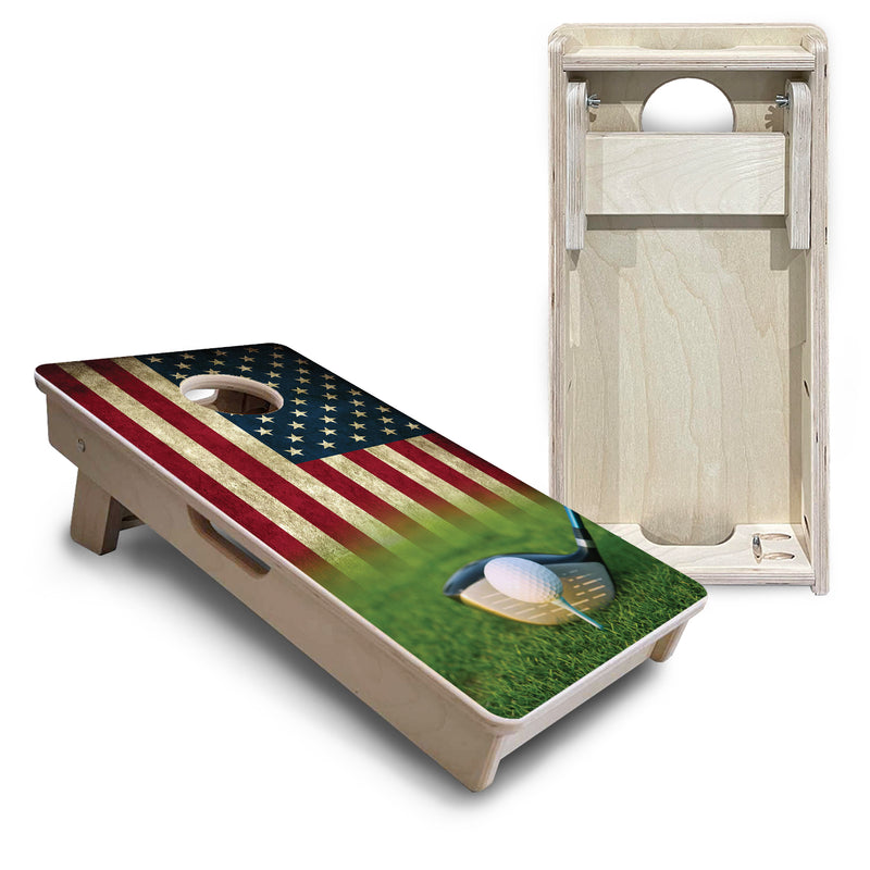 Mini Cornhole 12"x24" Boards - 4" holes - Golf Tee Flag - 3/4″ Baltic Birch