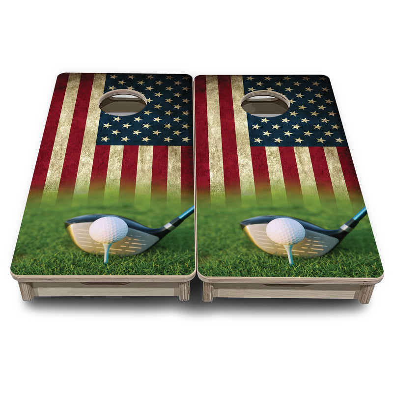 Mini Cornhole 12"x24" Boards - 4" holes - Golf Tee Flag - 3/4″ Baltic Birch