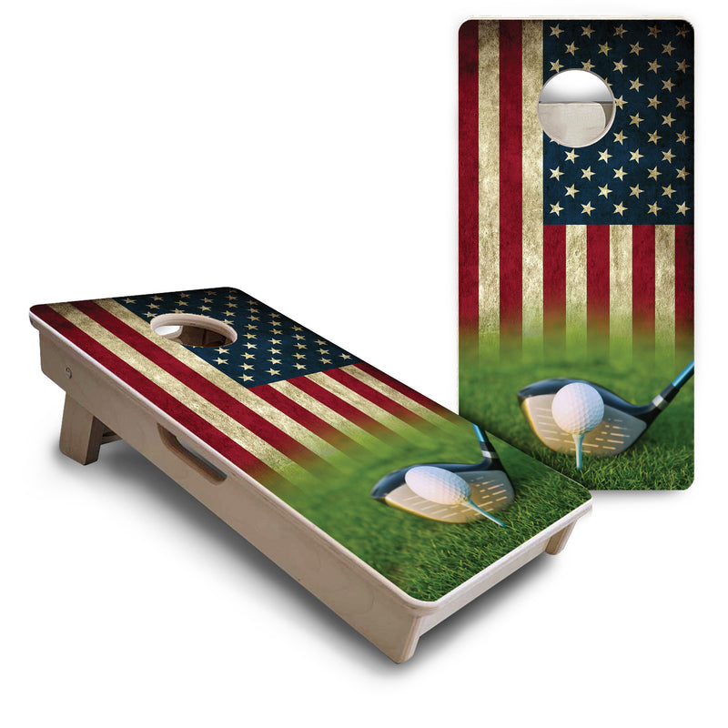 Mini Cornhole 12"x24" Boards - 4" holes - Golf Tee Flag - 3/4″ Baltic Birch