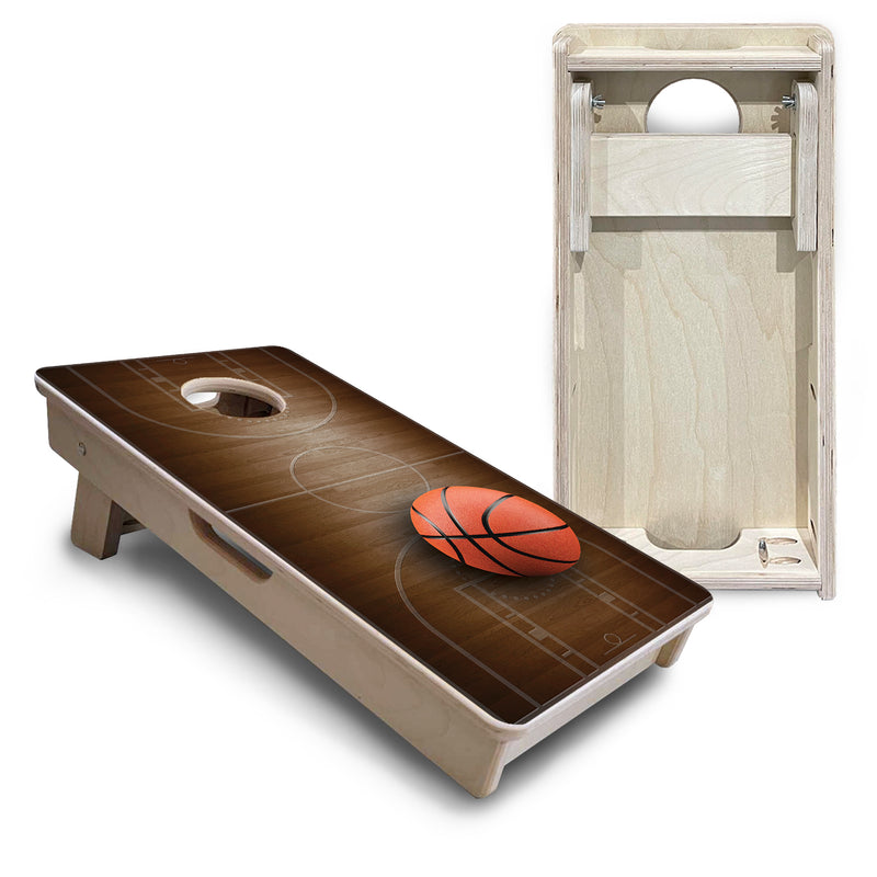 Mini Cornhole 12"x24" Boards - 4" holes - Basketball - 3/4″ Baltic Birch