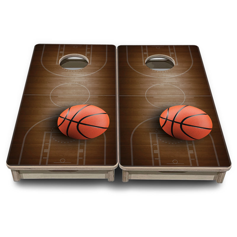 Mini Cornhole 12"x24" Boards - 4" holes - Basketball - 3/4″ Baltic Birch