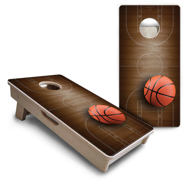 Mini Cornhole 12"x24" Boards - 4" holes - Basketball - 3/4″ Baltic Birch