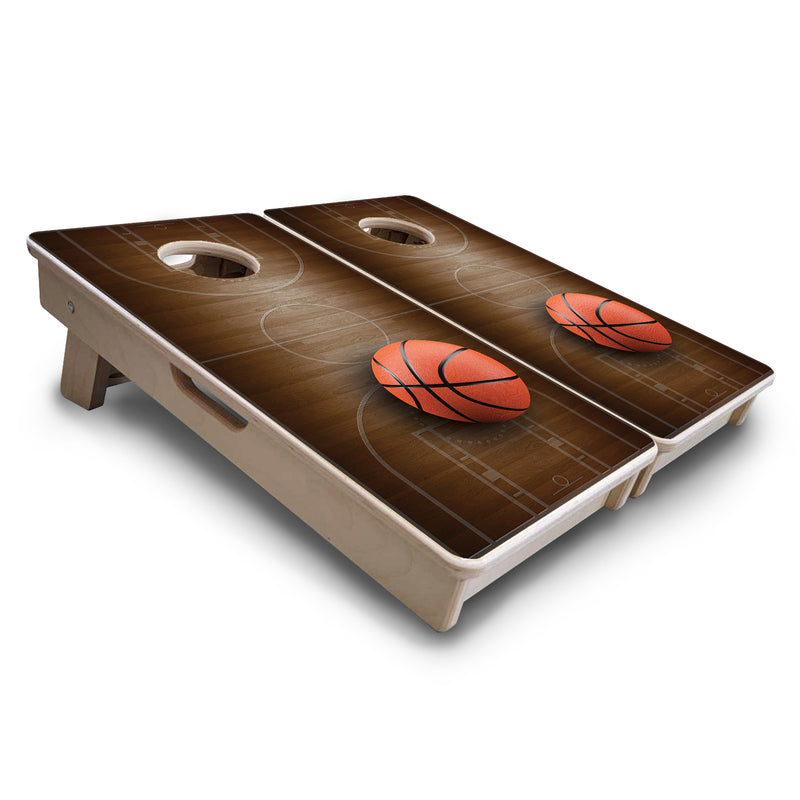 Mini Cornhole 12"x24" Boards - 4" holes - Basketball - 3/4″ Baltic Birch