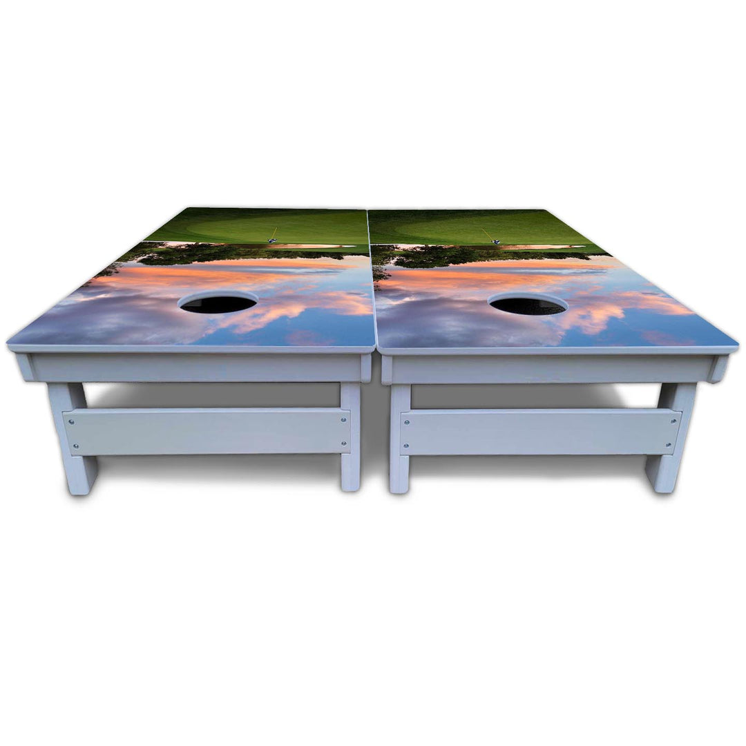 Golf Course Sunset Cornhole Boards - All Weather Series