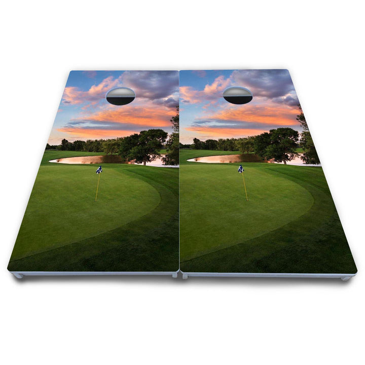 Golf Course Sunset Cornhole Boards - All Weather Series