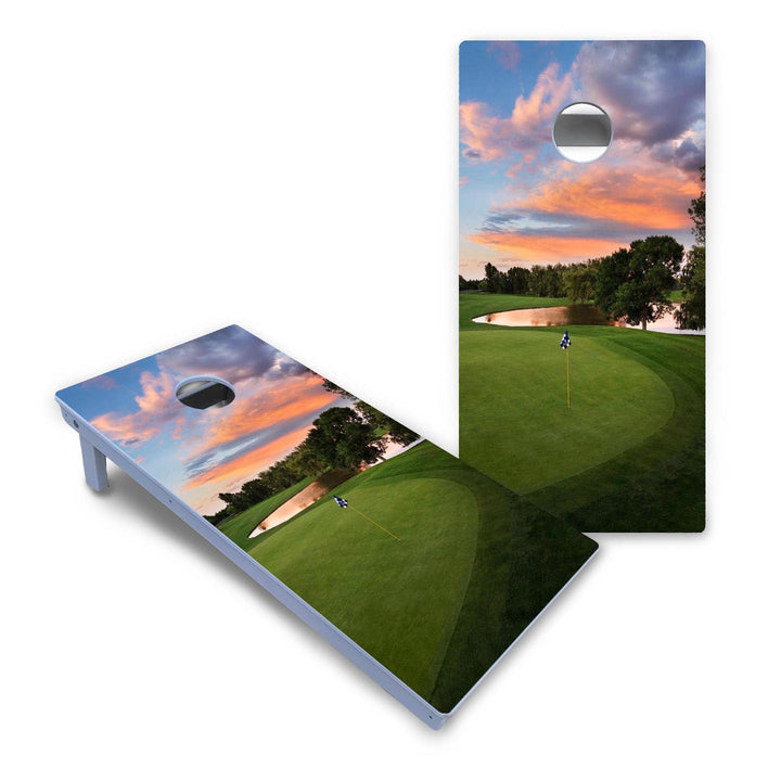 Golf Course Sunset Cornhole Boards - All Weather Series