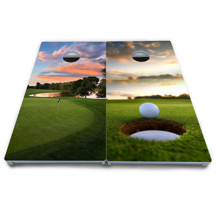 Golf Course Sunset Cornhole Boards - All Weather Series