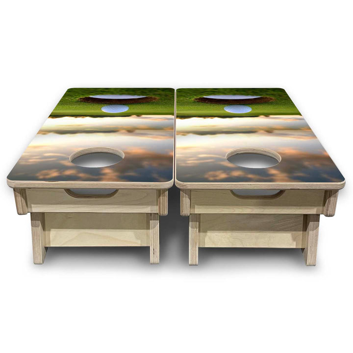 Mini Cornhole Boards - Golf Course Sunset