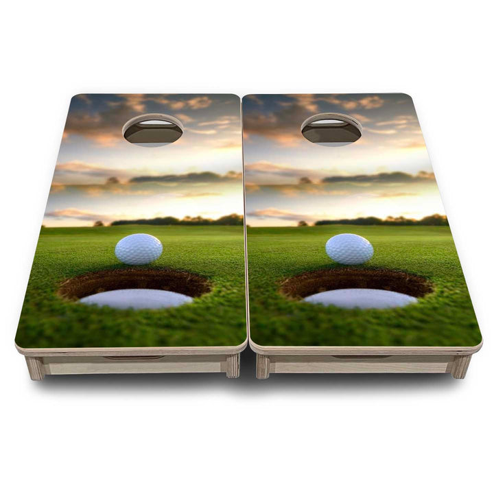 Mini Cornhole Boards - Golf Course Sunset