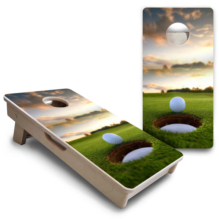 Mini Cornhole Boards - Golf Course Sunset