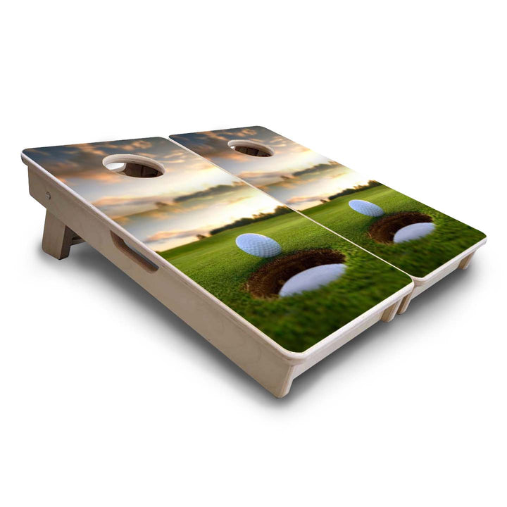Mini Cornhole Boards - Golf Course Sunset
