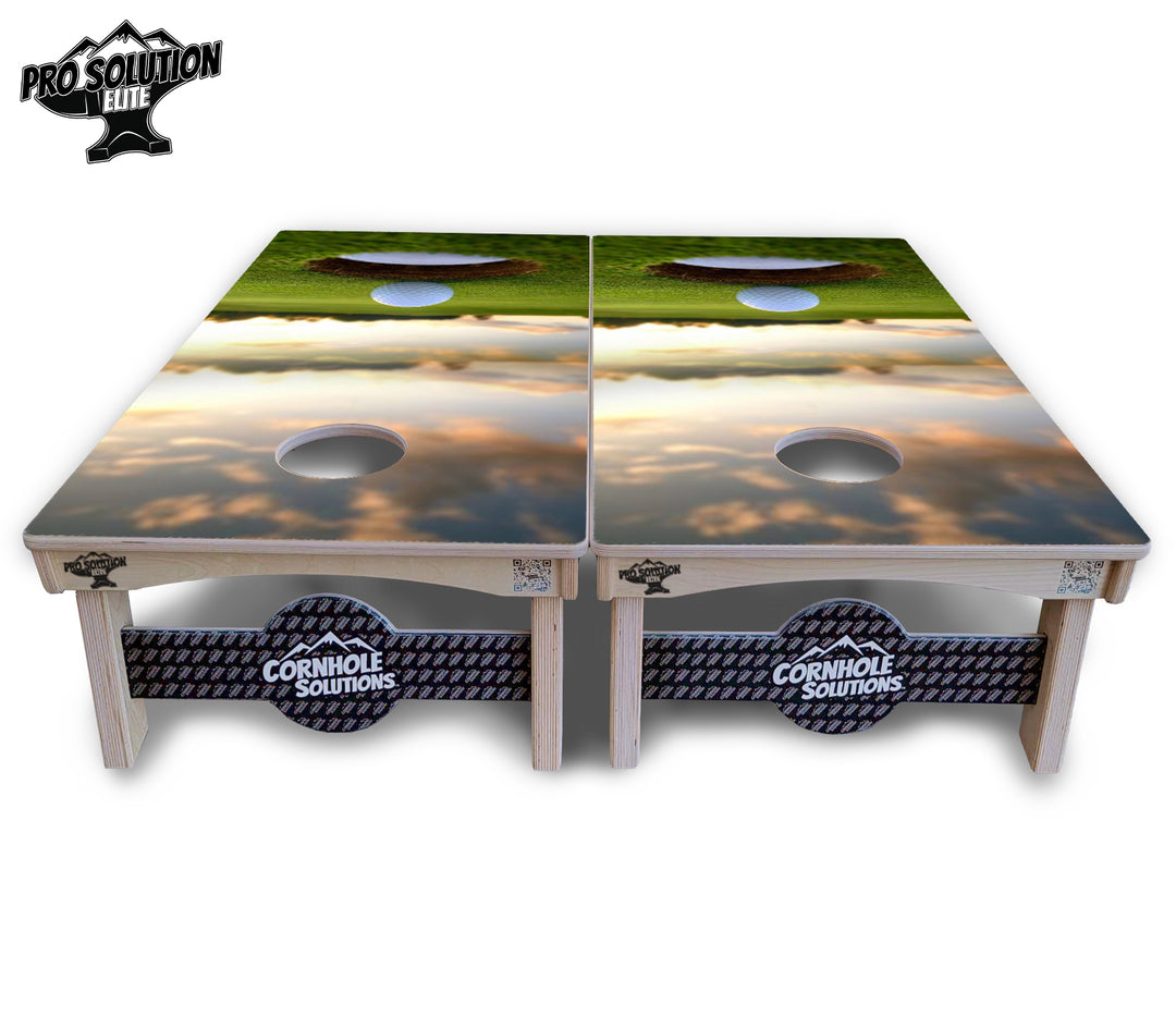 Golf Course Sunset Cornhole Boards - Pro Solution Elite Series