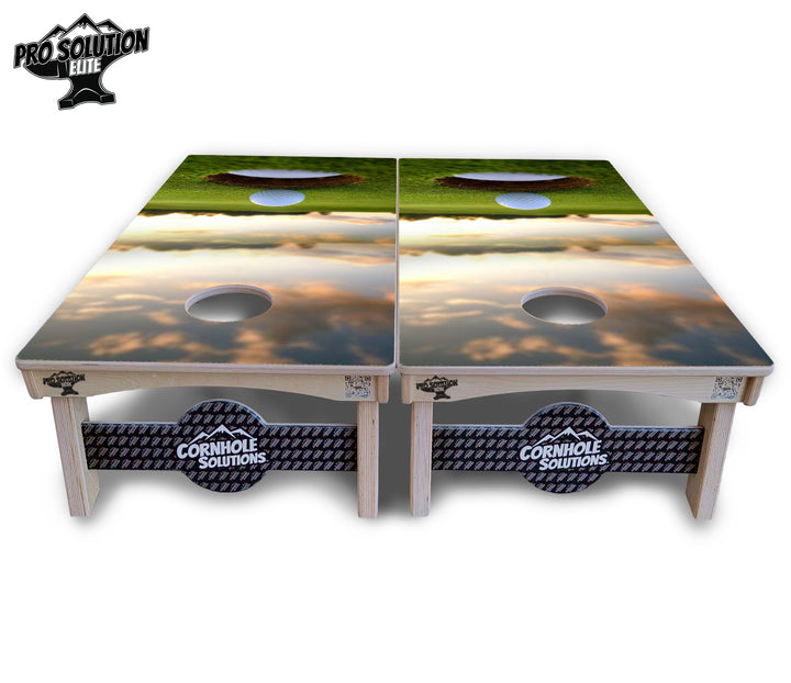 Golf Course Sunset Cornhole Boards - Pro Solution Elite Series