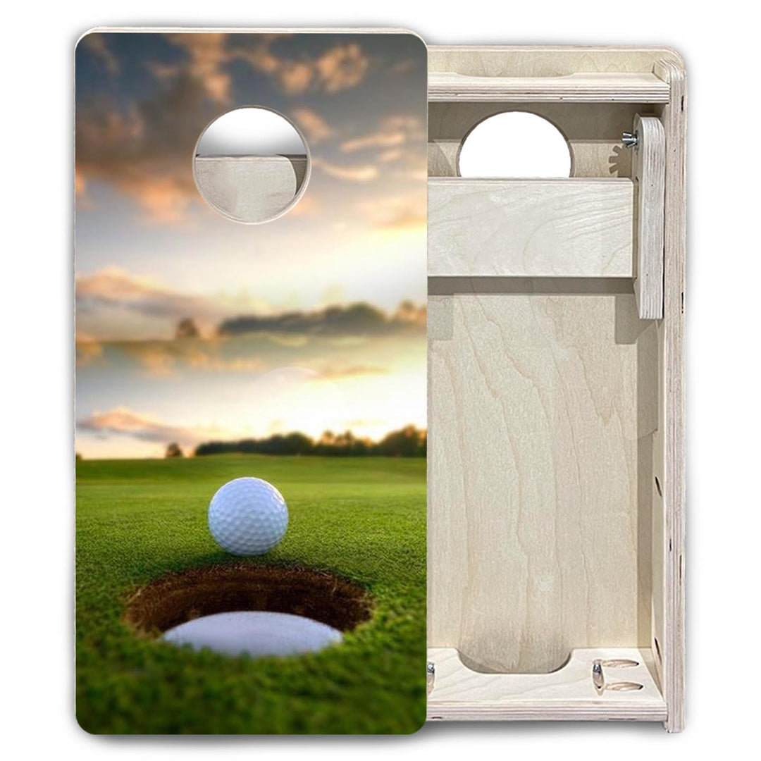 Golf Cup Sunset - Mini or Vacation Size Cornhole Boards