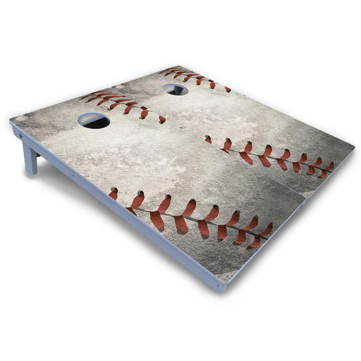 Worn Baseball & Glove Design Cornhole Boards - All Weather Series