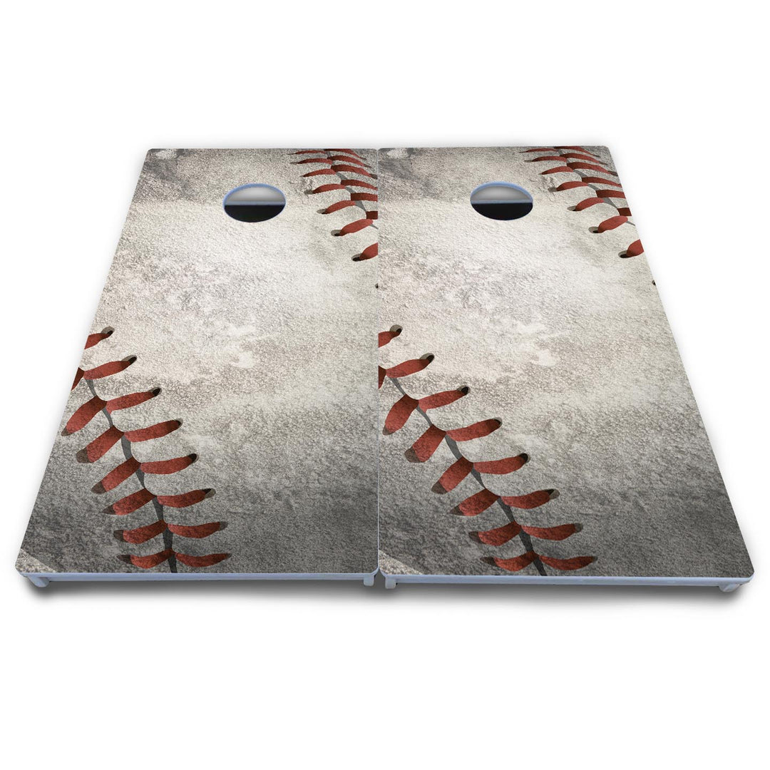 Worn Baseball & Glove Design Cornhole Boards - All Weather Series