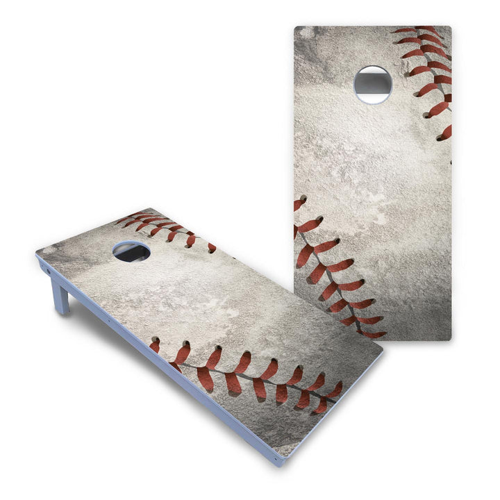 Worn Baseball & Glove Design Cornhole Boards - All Weather Series
