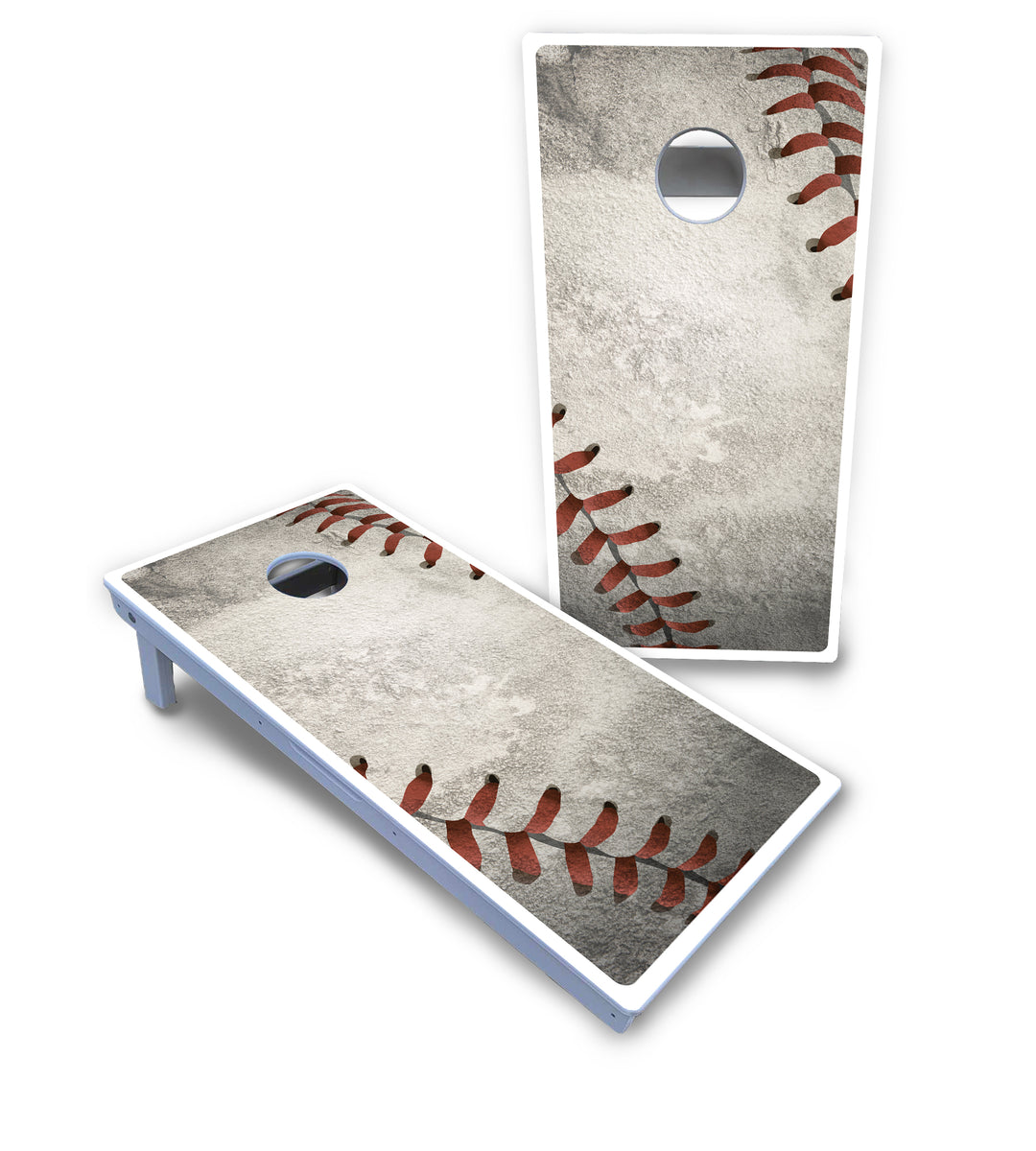 Worn Baseball & Glove Design Cornhole Boards - All Weather Series