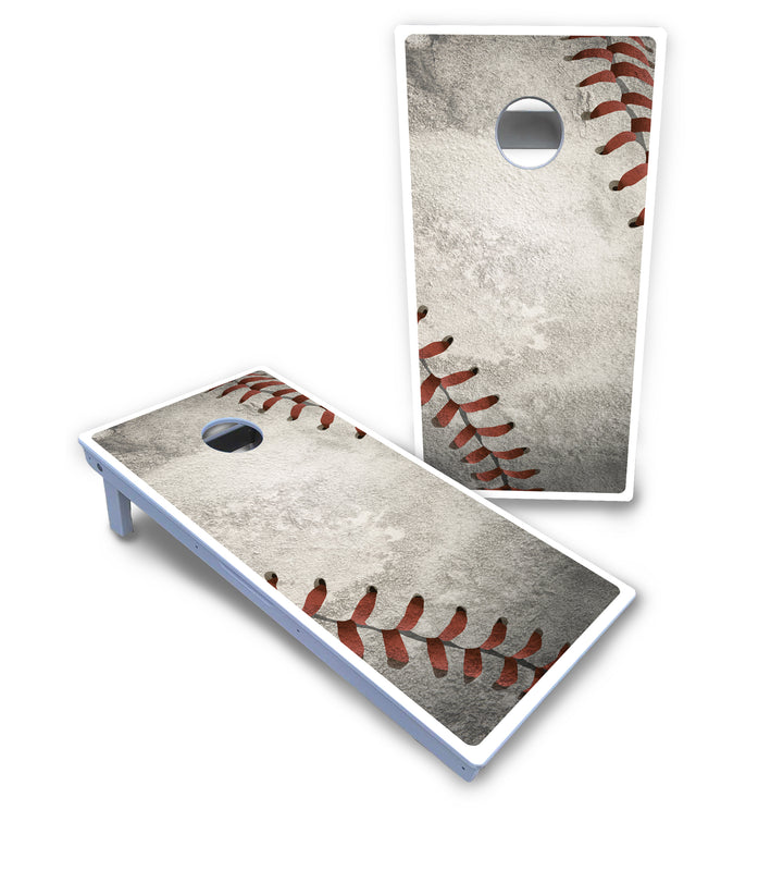Worn Baseball & Glove Design Cornhole Boards - All Weather Series