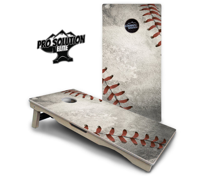 Pro Solution Elite - Worn Baseball & Glove Design Options - Professional Tournament Cornhole Boards 3/4" Baltic Birch - Zero Bounce Zero Movement Vertical Interlocking Braces for Extra Weight & Stability +Double Thick Legs +Airmail Blocker