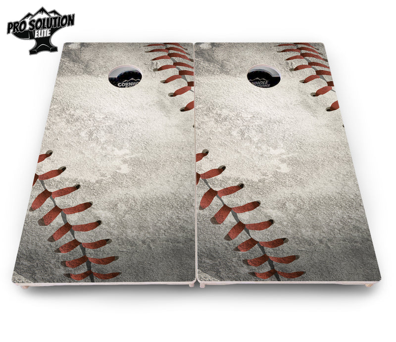 Pro Solution Elite - Worn Baseball & Glove Design Options - Professional Tournament Cornhole Boards 3/4" Baltic Birch - Zero Bounce Zero Movement Vertical Interlocking Braces for Extra Weight & Stability +Double Thick Legs +Airmail Blocker