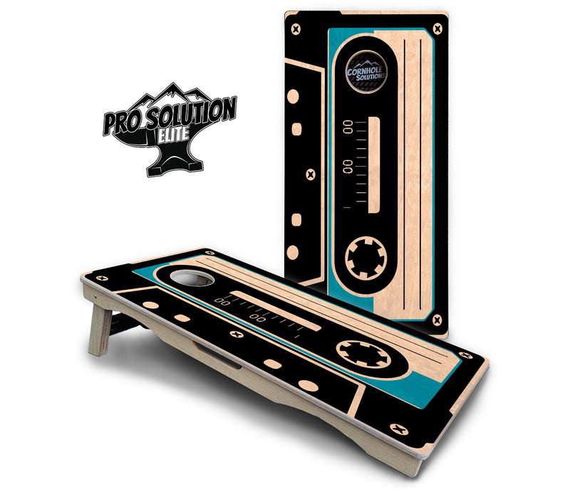 Pro Solution Elite - Cassette Tape - Professional Tournament Cornhole Boards 3/4" Baltic Birch - Zero Bounce Zero Movement Vertical Interlocking Braces for Extra Weight & Stability +Double Thick Legs +Airmail Blocker