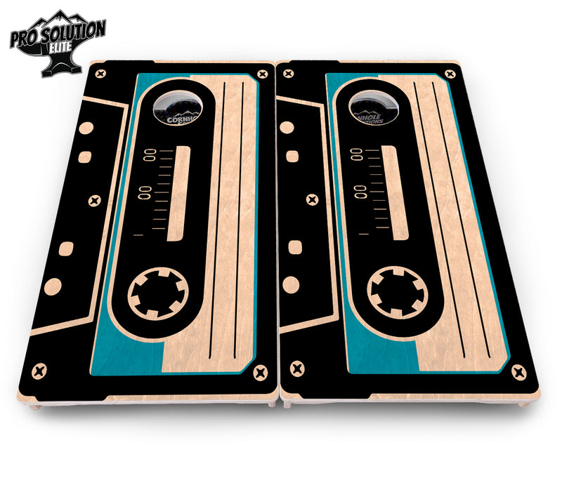 Pro Solution Elite - Cassette Tape - Professional Tournament Cornhole Boards 3/4" Baltic Birch - Zero Bounce Zero Movement Vertical Interlocking Braces for Extra Weight & Stability +Double Thick Legs +Airmail Blocker