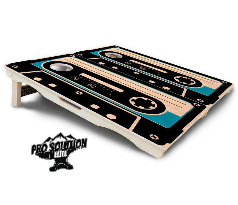 Pro Solution Elite - Cassette Tape - Professional Tournament Cornhole Boards 3/4" Baltic Birch - Zero Bounce Zero Movement Vertical Interlocking Braces for Extra Weight & Stability +Double Thick Legs +Airmail Blocker