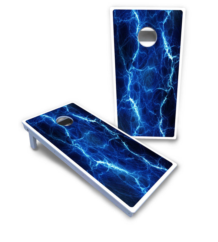 Blue & Green Lightning Cornhole Boards - All Weather Series