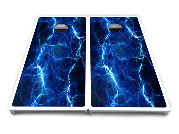 Blue & Green Lightning Cornhole Boards - All Weather Series