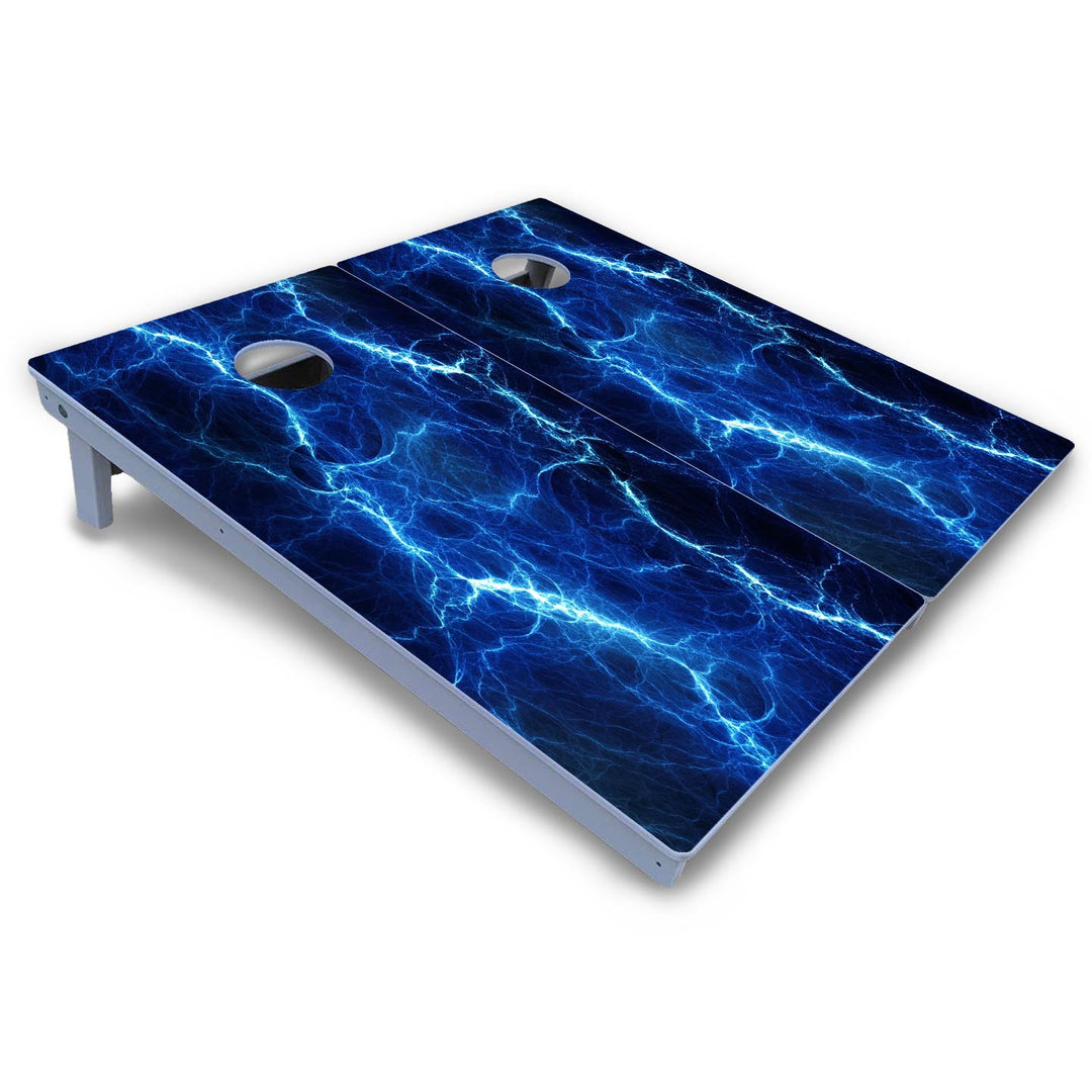 Blue & Green Lightning Cornhole Boards - All Weather Series